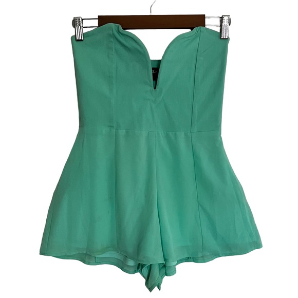Nasty Gal Pants - Nasty Gal Size S Teal Strapless Corset Jumper